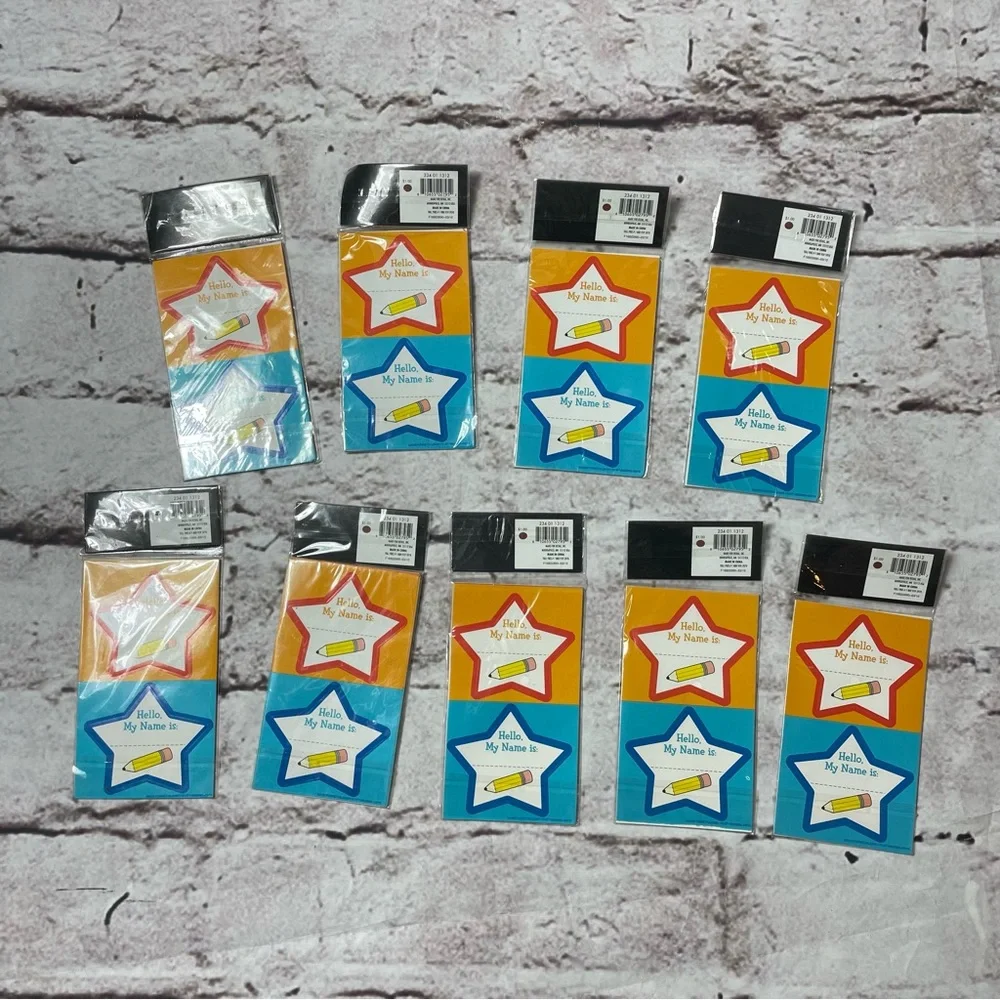 💰5/$20 Lot of 9 Packs of Back to School Sticker Name Tags
